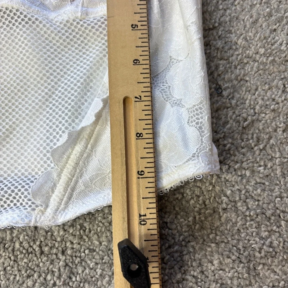 Savage X Fenty corset top womens small White Floral Lace Mesh Longline Bralette - Picture 12 of 14